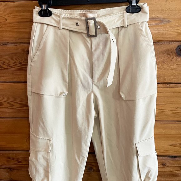 Choosy Cream Cargo Pants Size 4 - Picture 9 of 13